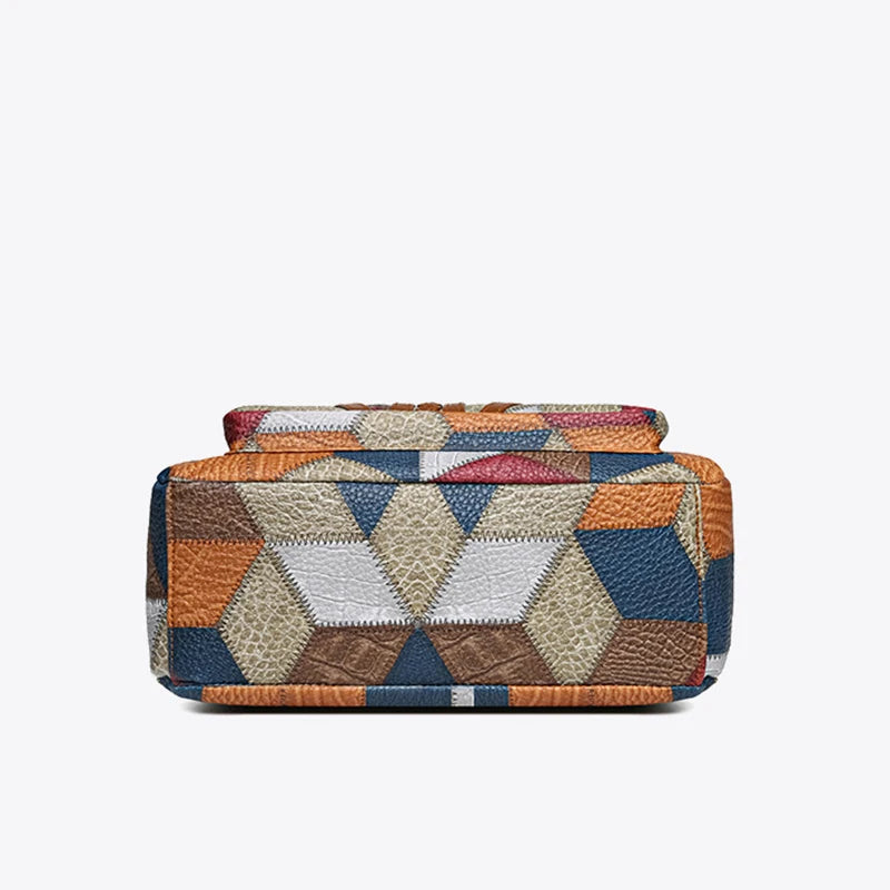 Torebka Damska Patchwork Na Ramię Stylowa Pojemna