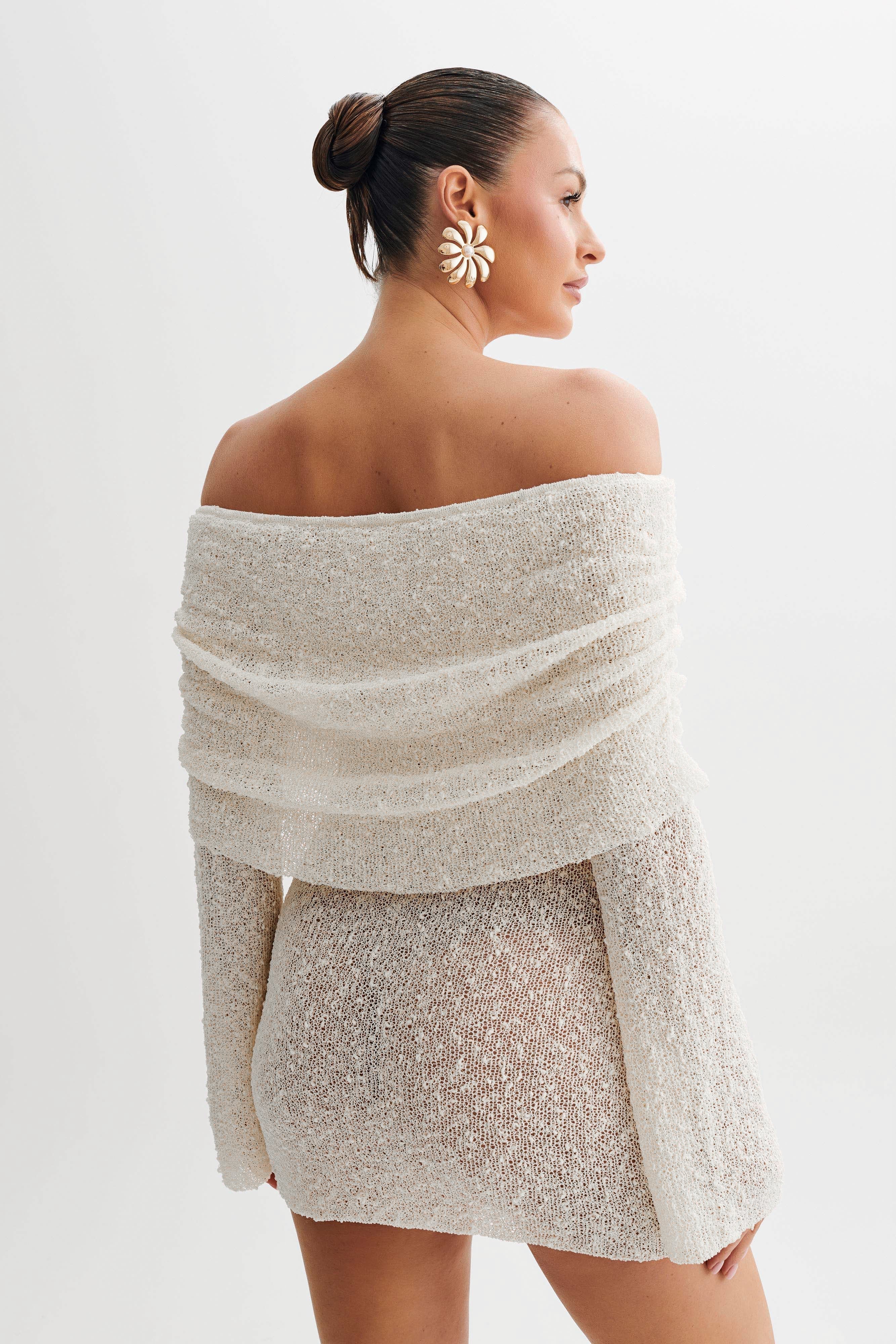 Velina | Przezroczysta sukienka mini off-shoulder