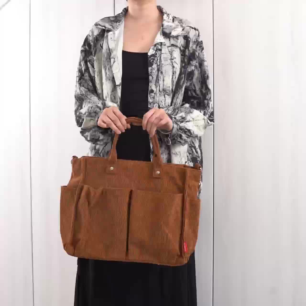Duża Torebka Damska Shopper z Kieszeniami – Pojemna Torba na Co Dzień
