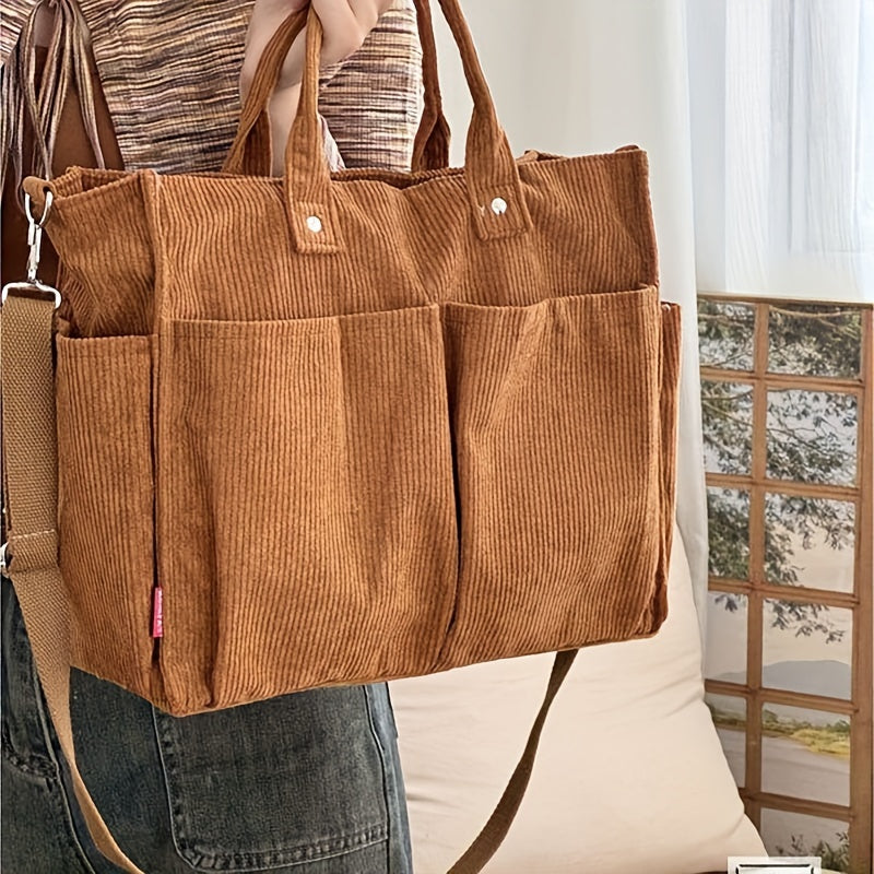 Duża Torebka Damska Shopper z Kieszeniami – Pojemna Torba na Co Dzień