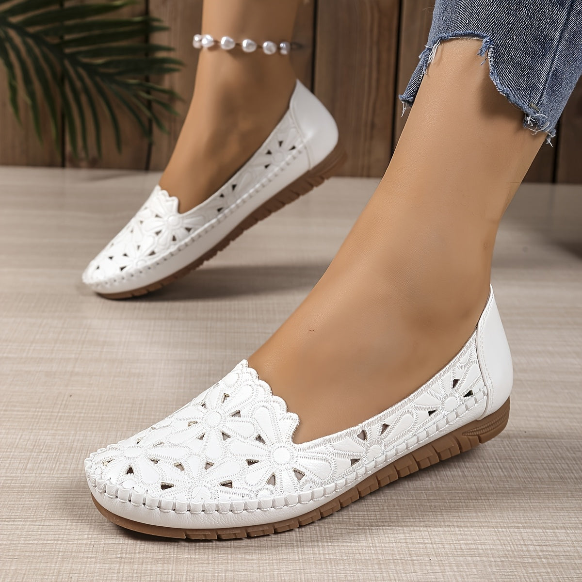 Damskie baleriny ażurowe lekkie wygodne buty na lato