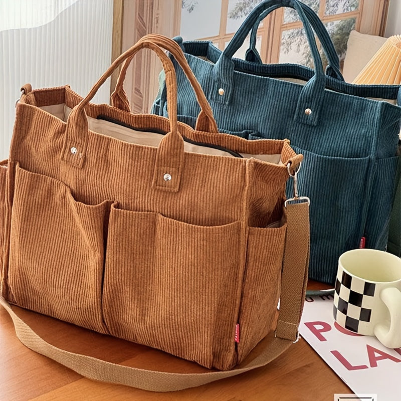 Duża Torebka Damska Shopper z Kieszeniami – Pojemna Torba na Co Dzień