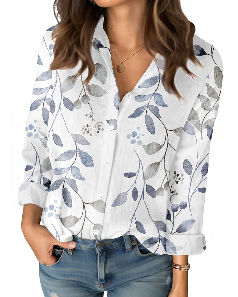 Koszula Damska Kwiatowa Lekka Casual Luźny Krój Stylowa