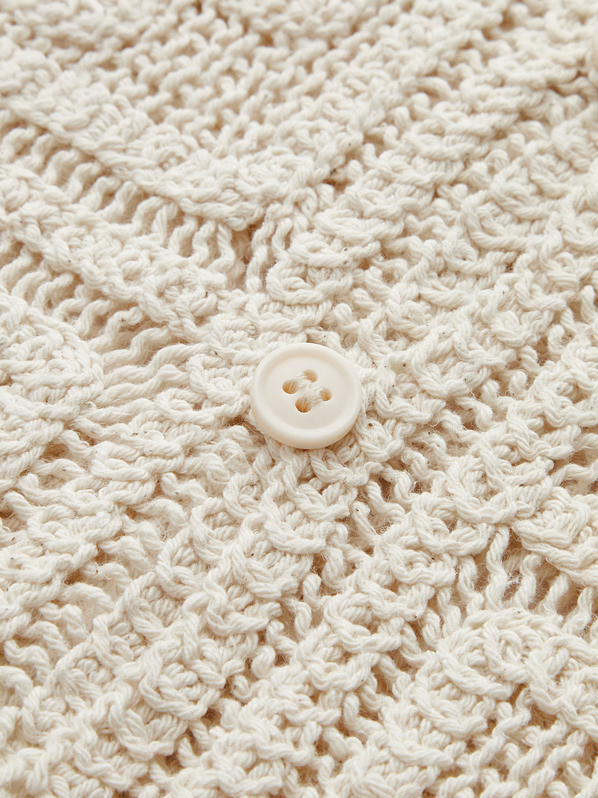 Krótki Ażurowy Kardigan Dzianinowy z Guzikami