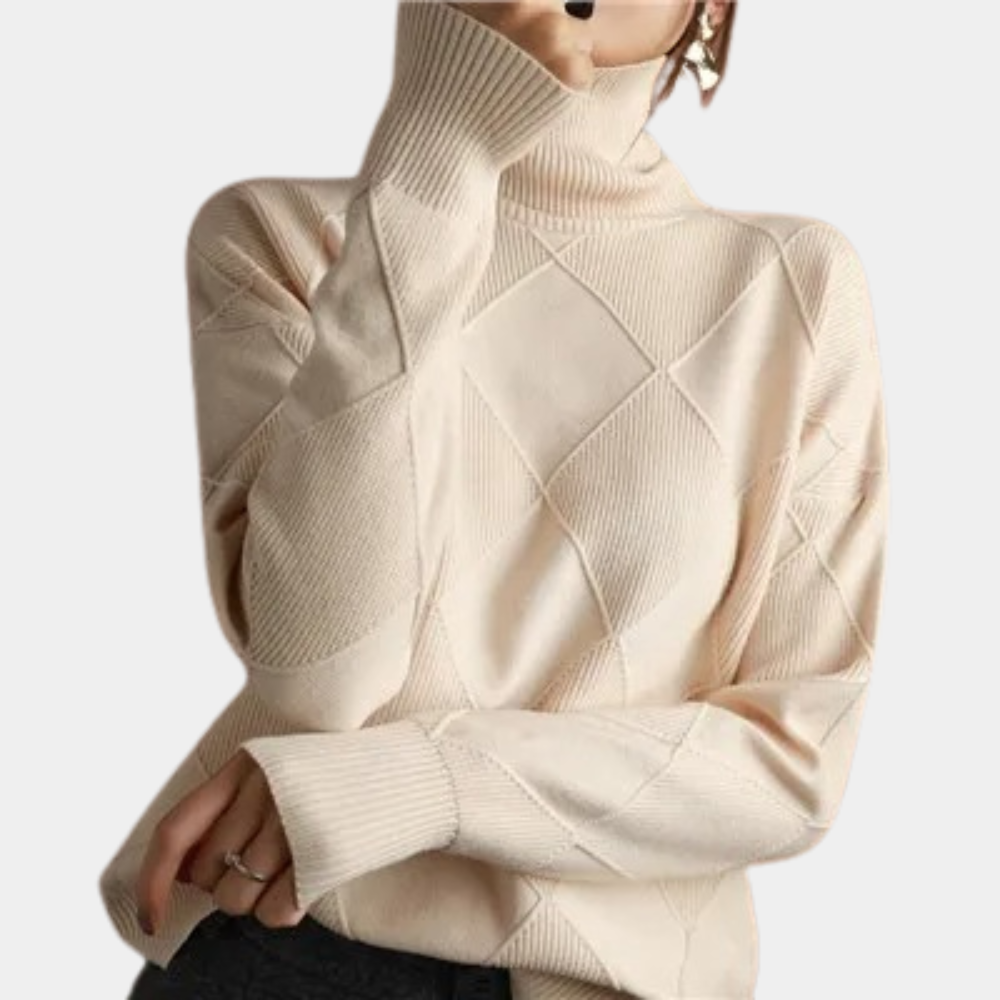 Sweter z Golfem o Strukturalnym Splocie