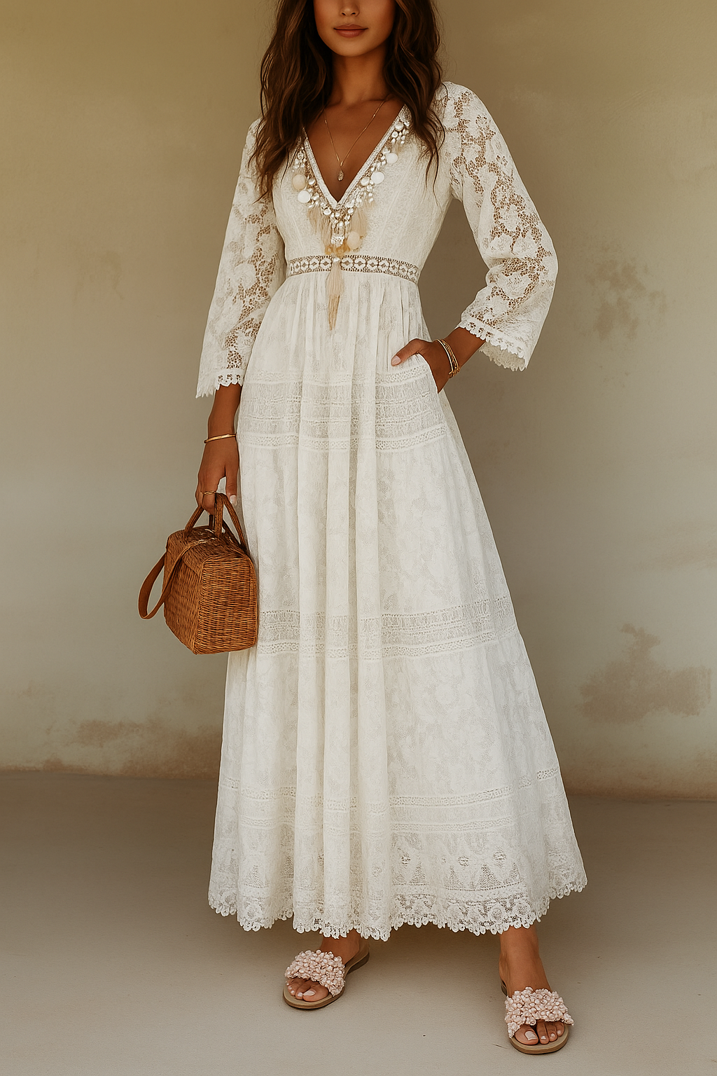 Zofia | Sukienka Maxi Boho w Kwiatowy Print