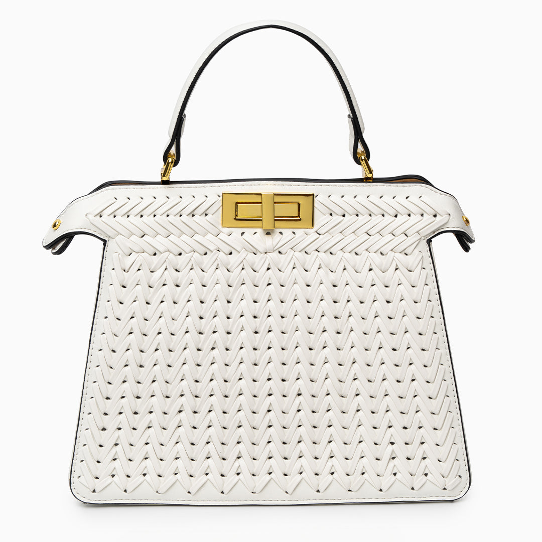 Elegancka torebka pleciona kuferek stylowa torba premium