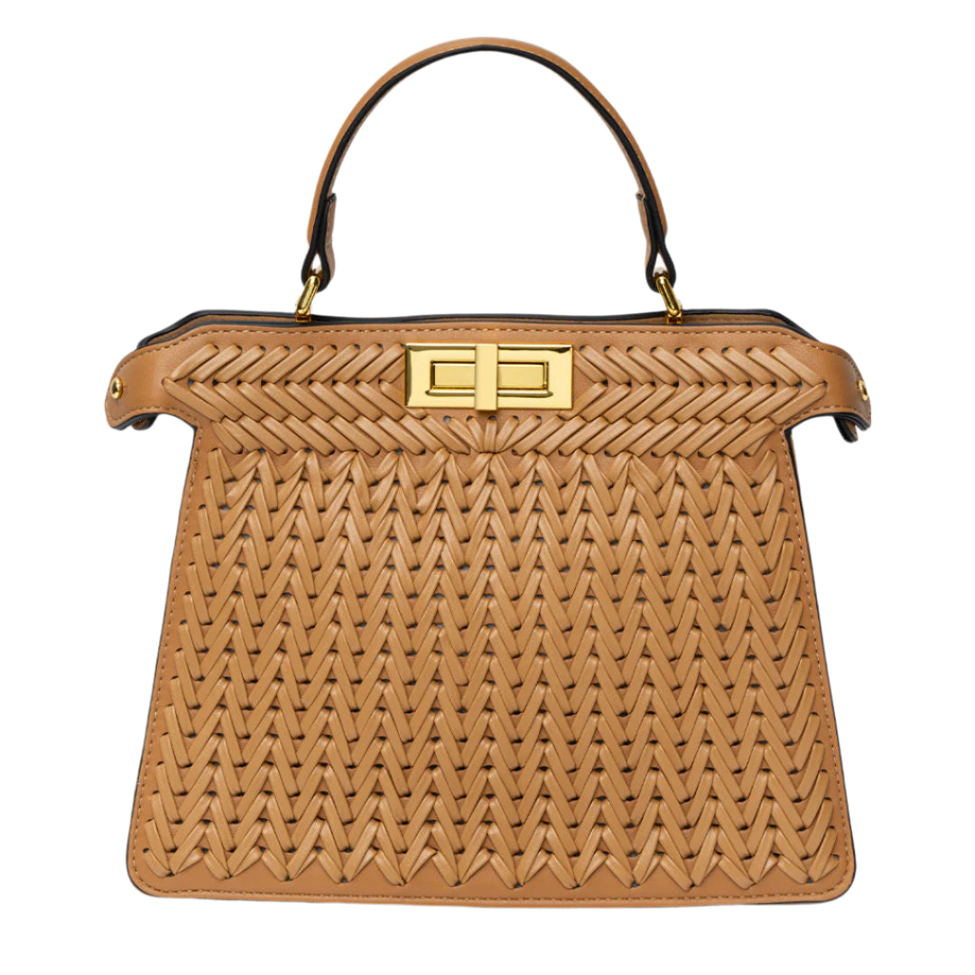 Elegancka torebka pleciona kuferek stylowa torba premium
