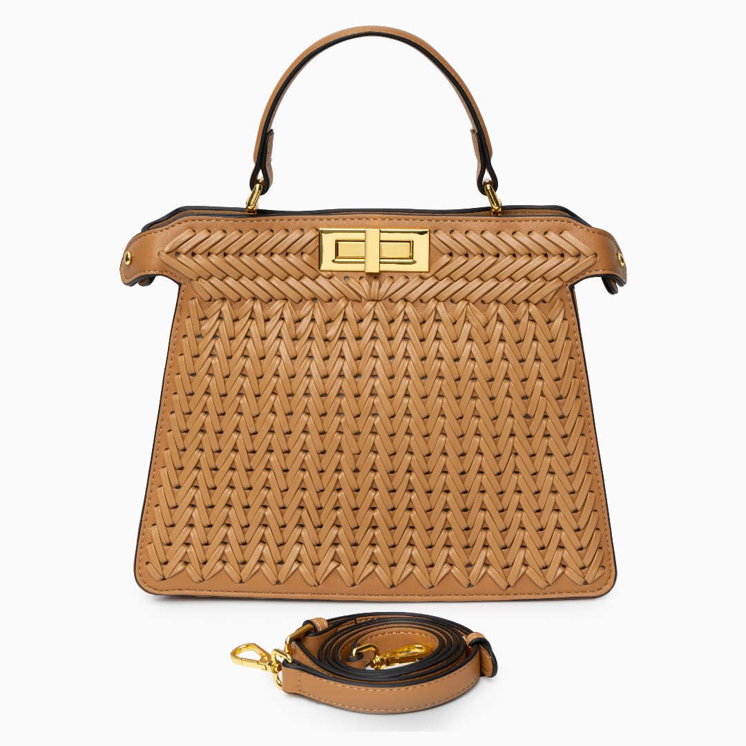 Elegancka torebka pleciona kuferek stylowa torba premium