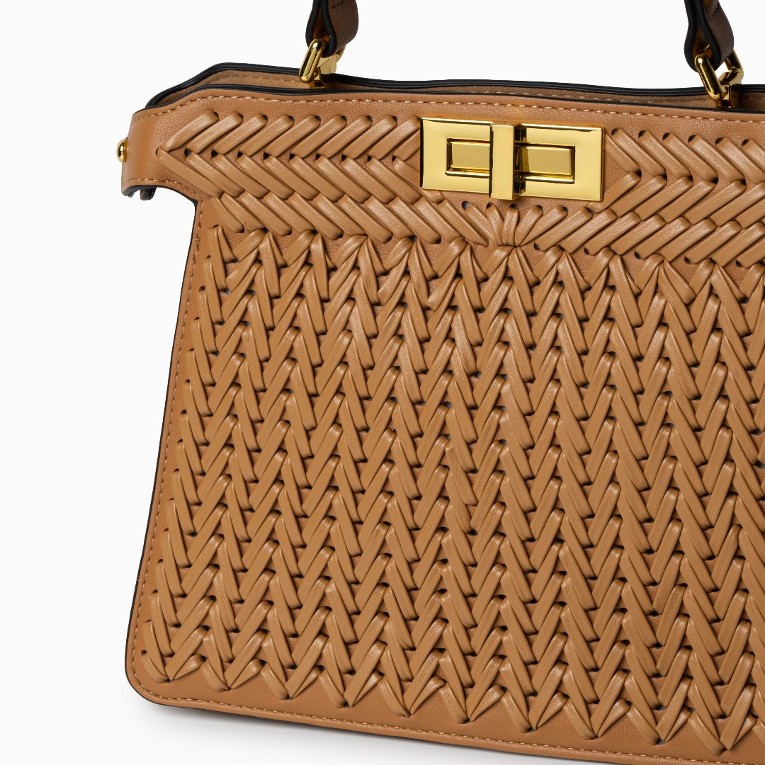 Elegancka torebka pleciona kuferek stylowa torba premium