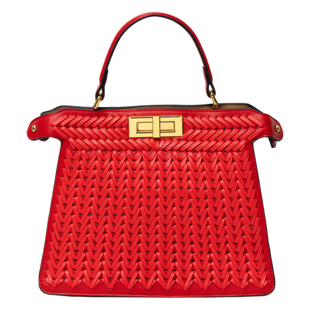 Elegancka torebka pleciona kuferek stylowa torba premium