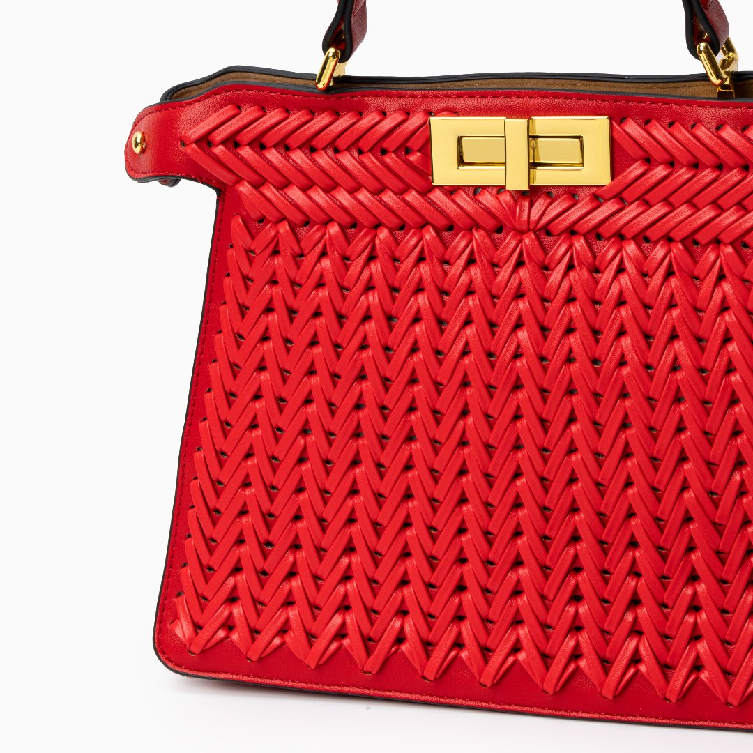 Elegancka torebka pleciona kuferek stylowa torba premium