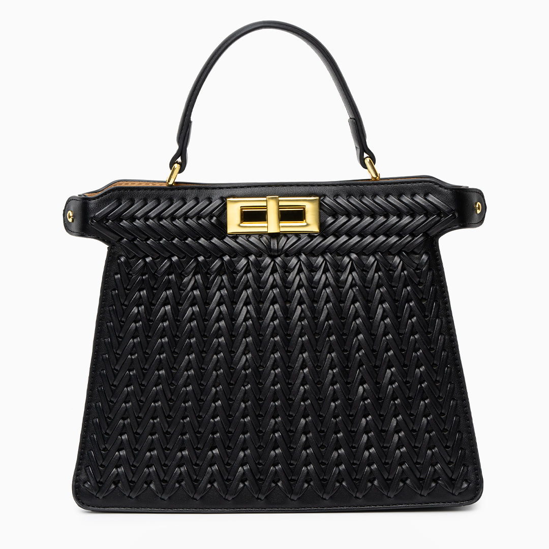 Elegancka torebka pleciona kuferek stylowa torba premium