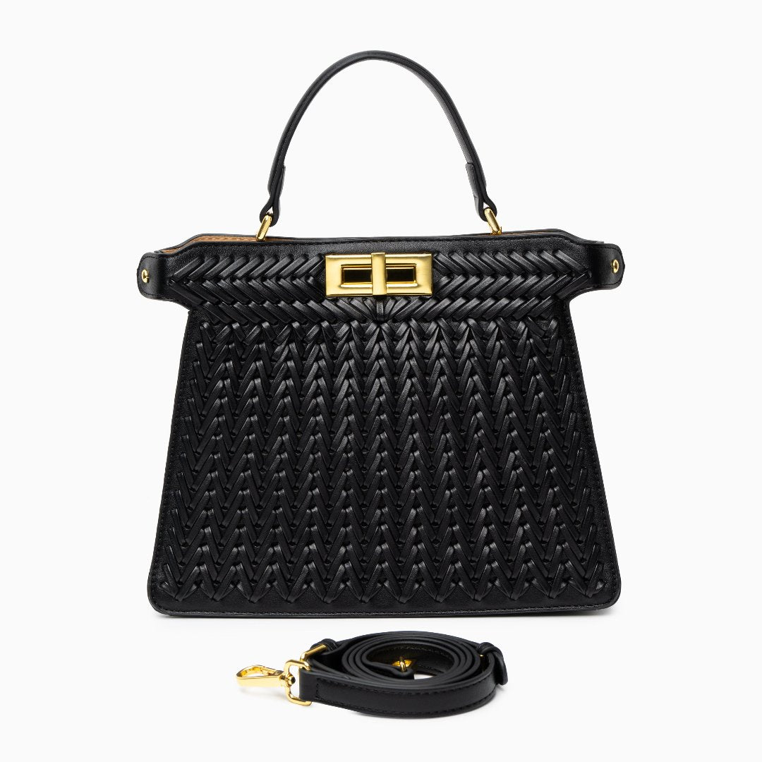 Elegancka torebka pleciona kuferek stylowa torba premium