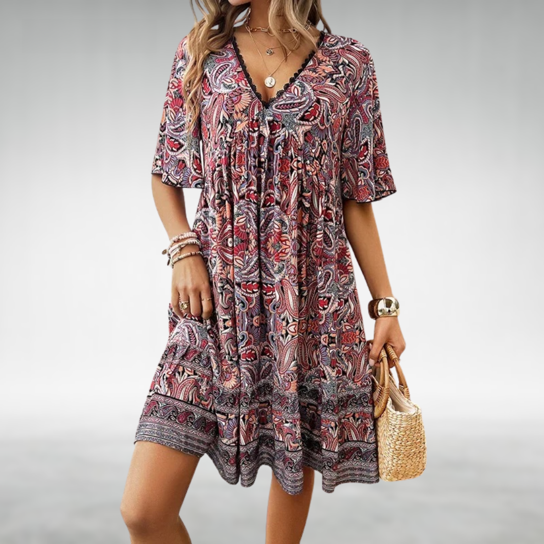Aurelisse | Sukienka boho z dekoltem V