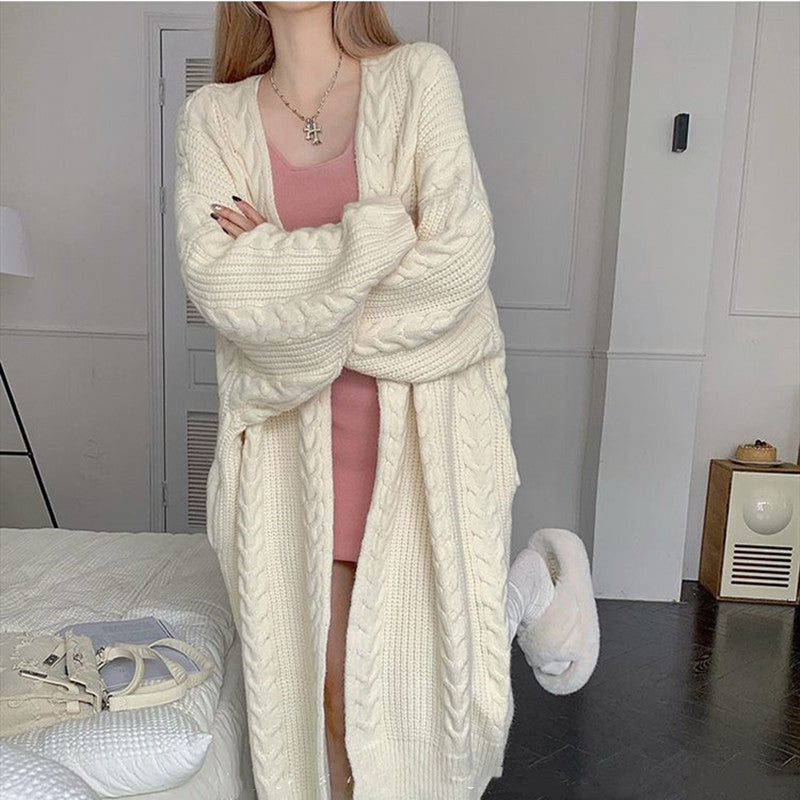 Długi kardigan oversize ciepły miękki sweter casual styl
