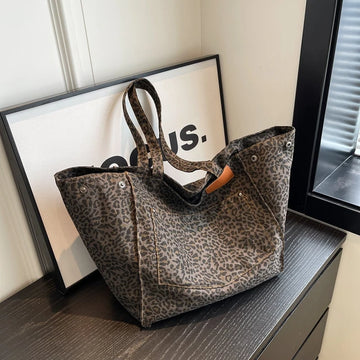 Torba Shopper Damska W Panterkę Duża Pojemna Stylowa
