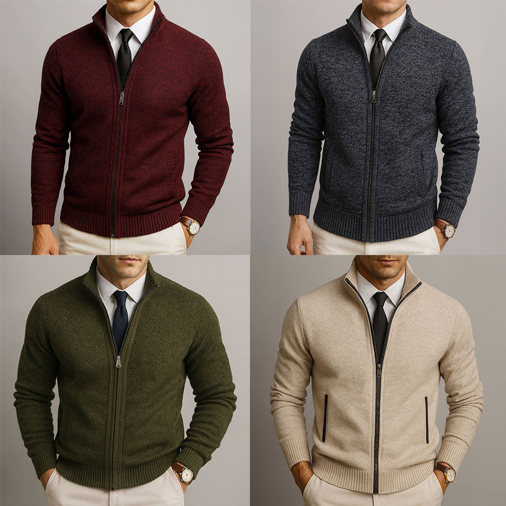 Męski Sweter Rozpinany Elegancki Kardigan na Zamek