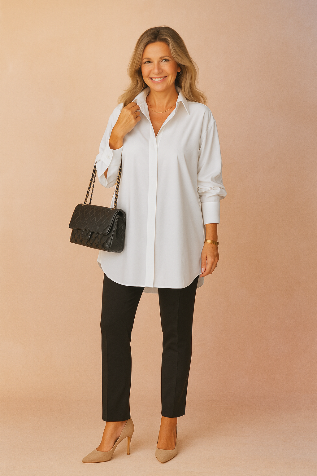 Długa Koszula Damska Oversize Elegancka Tunika Casual