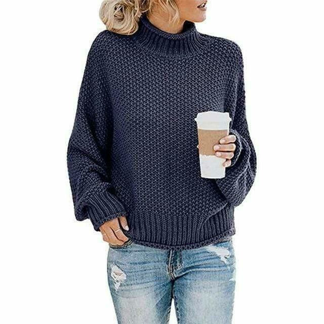 Gruby Sweter Damski o Luźnym Kroju