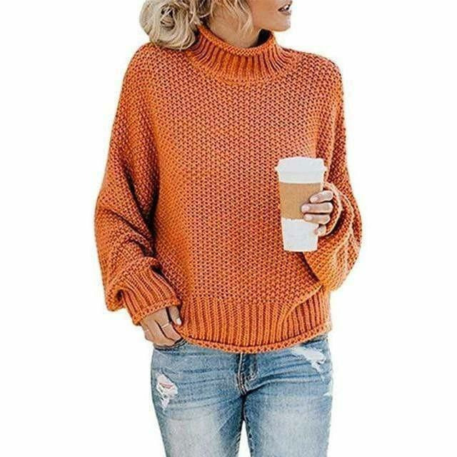 Gruby Sweter Damski o Luźnym Kroju