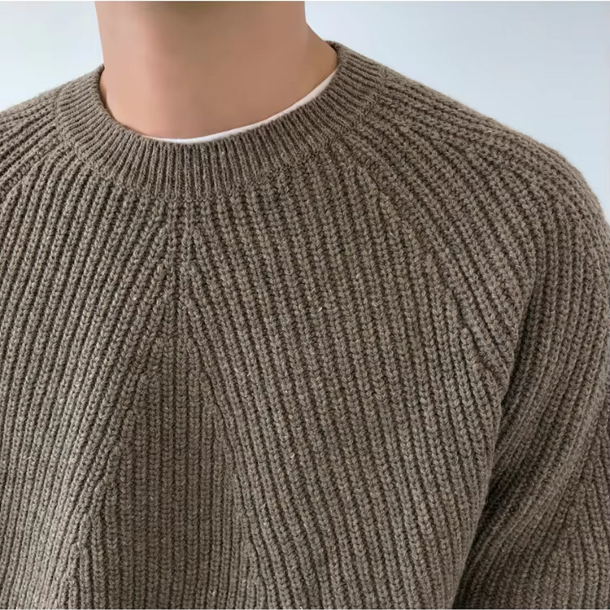 Męski Sweter Oversize Dzianinowy Komfortowy Styl
