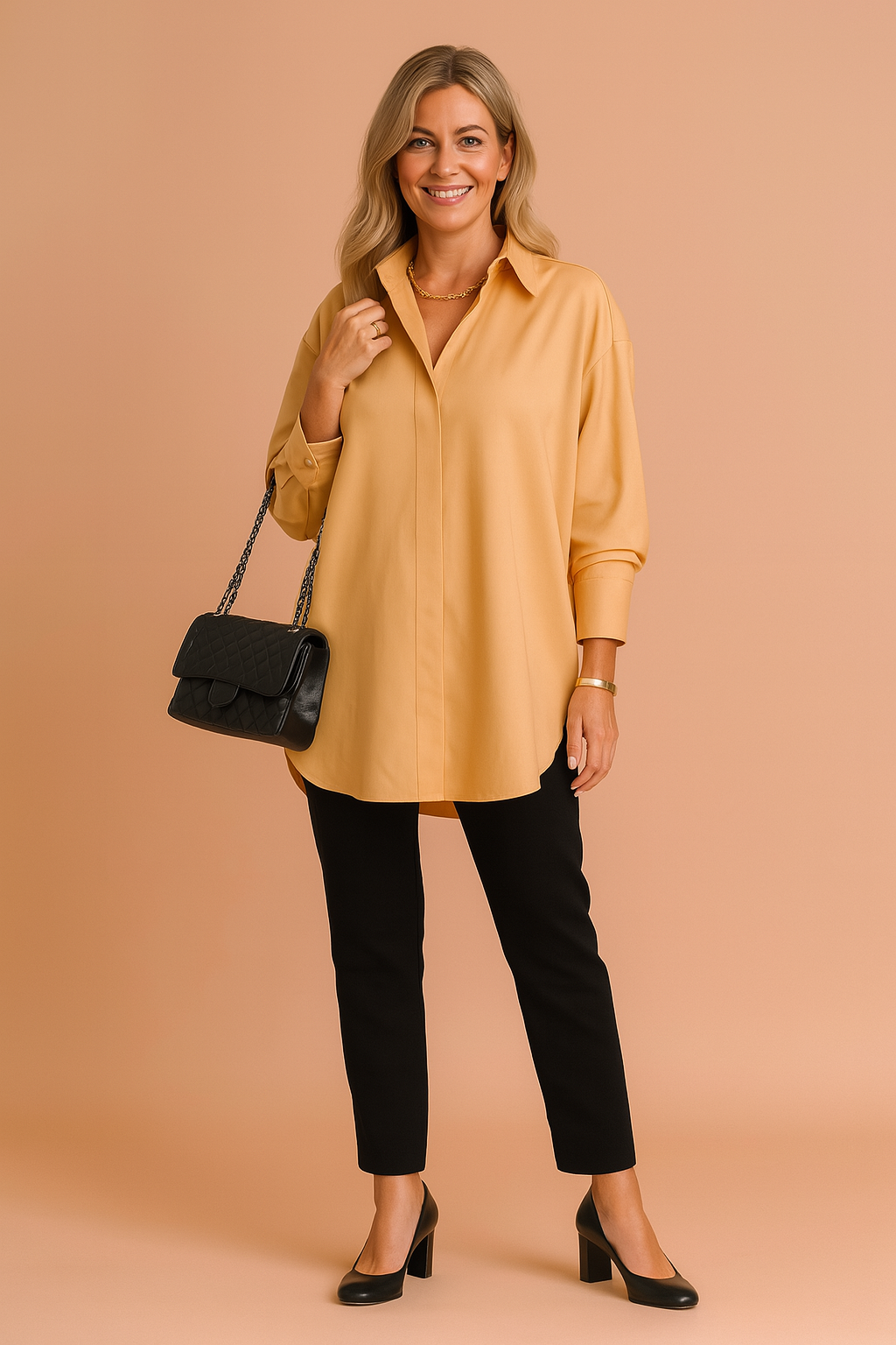 Długa Koszula Damska Oversize Elegancka Tunika Casual