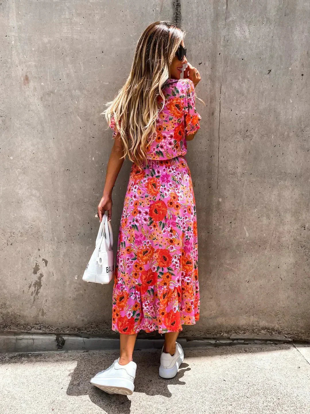 Maravelle | Letnia sukienka maxi w kwiaty