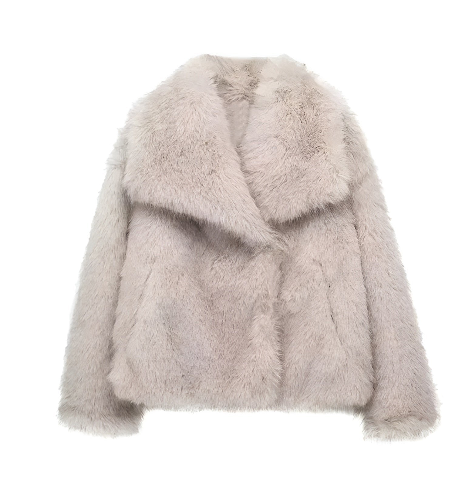 Krótka Kurtka Damska Futrzasta typu Faux Fur
