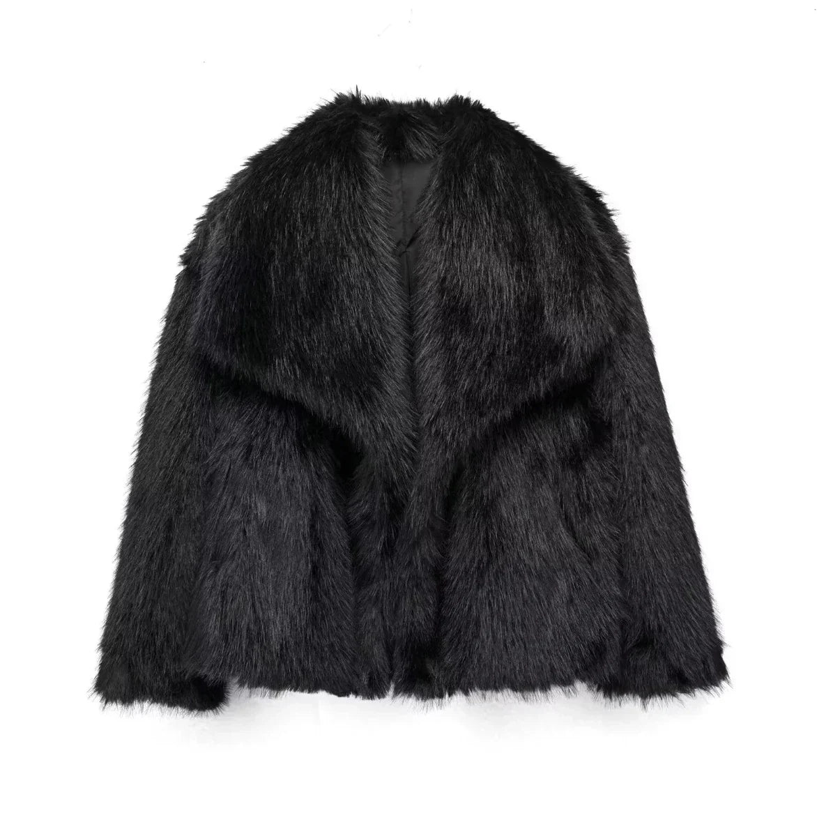 Krótka Kurtka Damska Futrzasta typu Faux Fur
