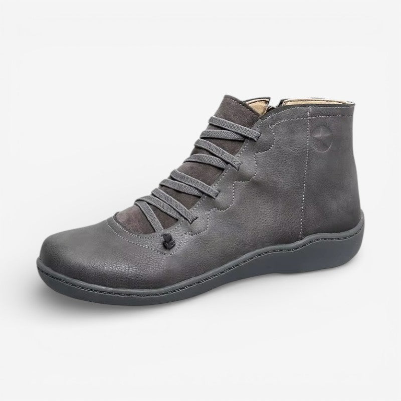 Damskie Skórzane Botki Sznurowane – Wygodne Buty Casual