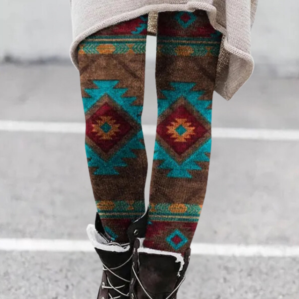 Legginsy Boho z Azteckim Wzorem