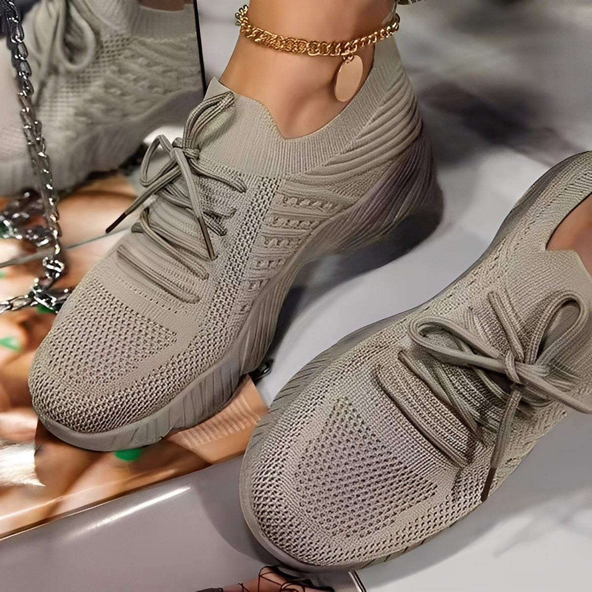 Damskie Oddychające Sneakersy Sportowe – Lekkie Buty do Chodzenia