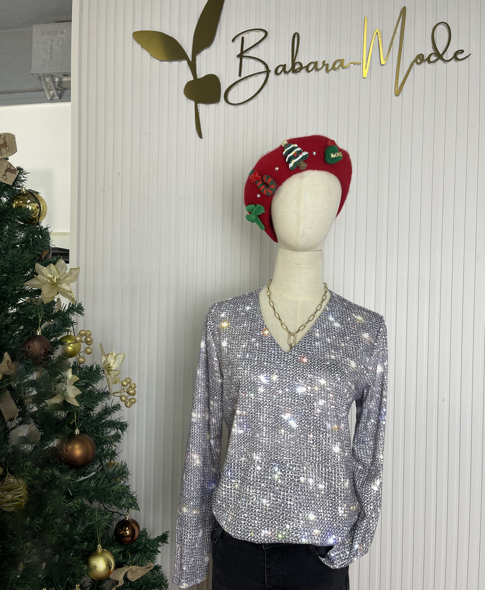 Elegancka Bluzka Damska z Cekinami na Wieczorne Stylizacje