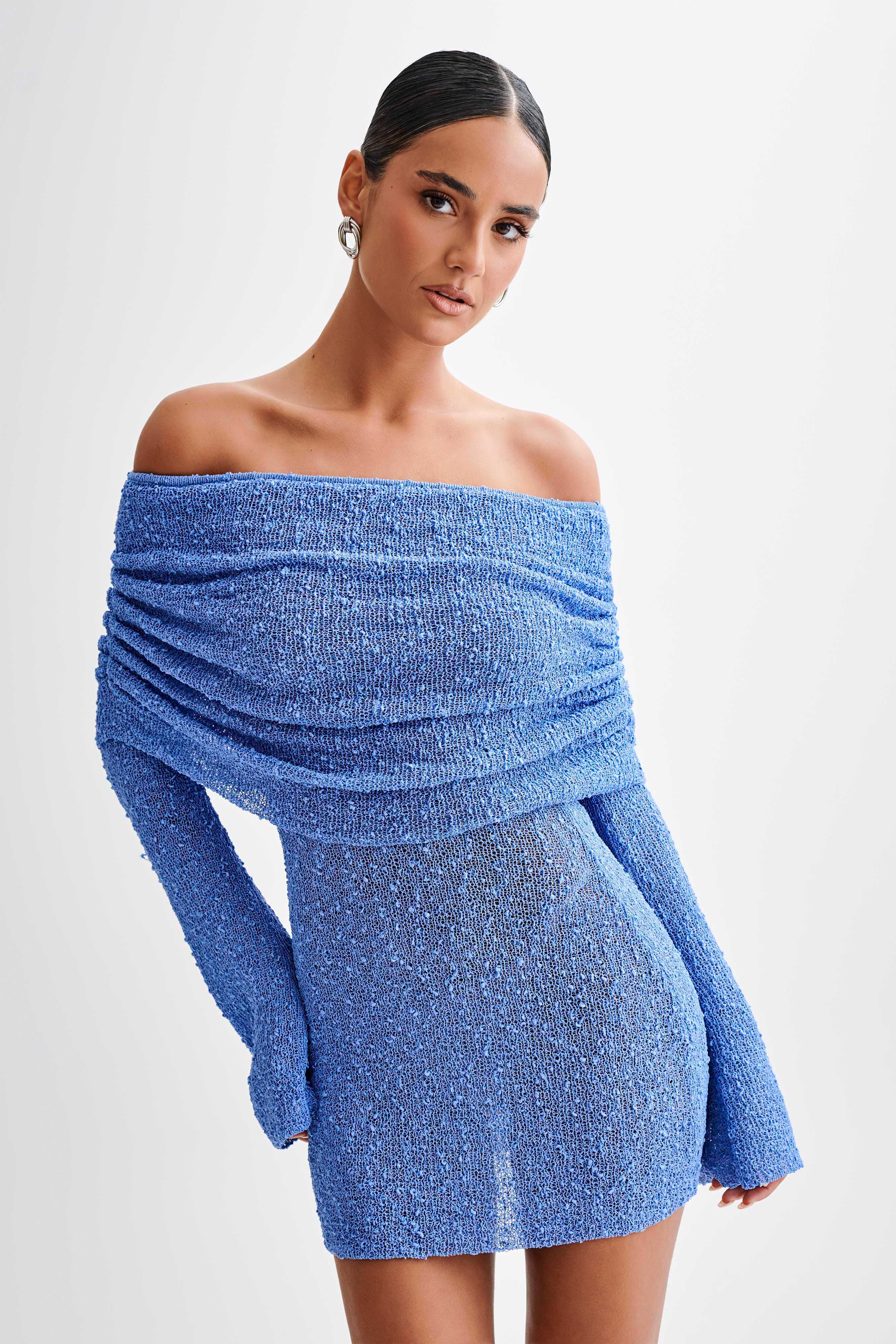 Velina | Przezroczysta sukienka mini off-shoulder