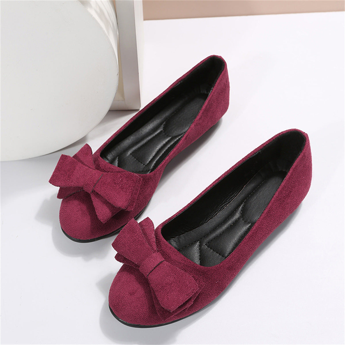 Baleriny Damskie Eleganckie z Kokardą Wygodne Buty Casual