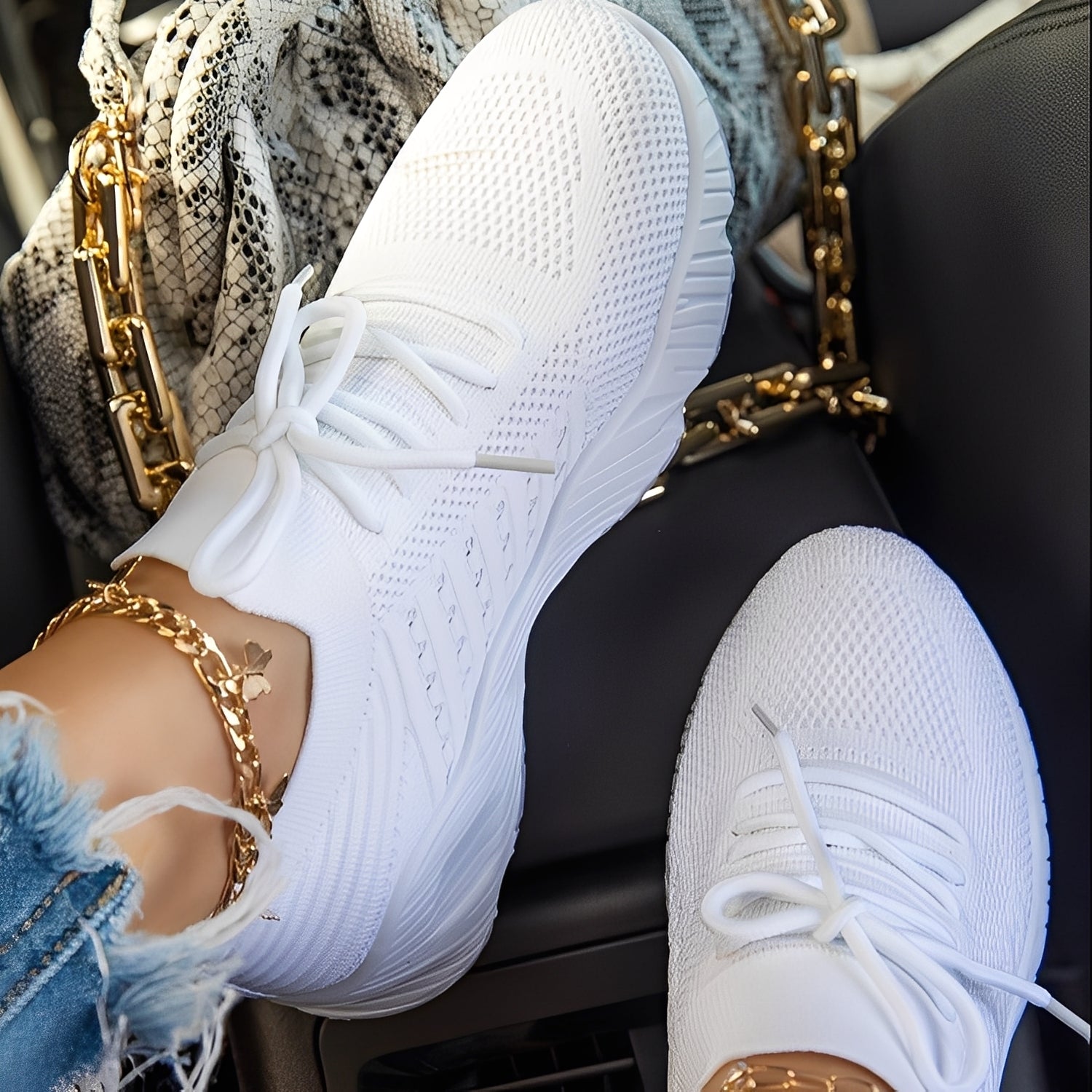 Damskie Oddychające Sneakersy Sportowe – Lekkie Buty do Chodzenia