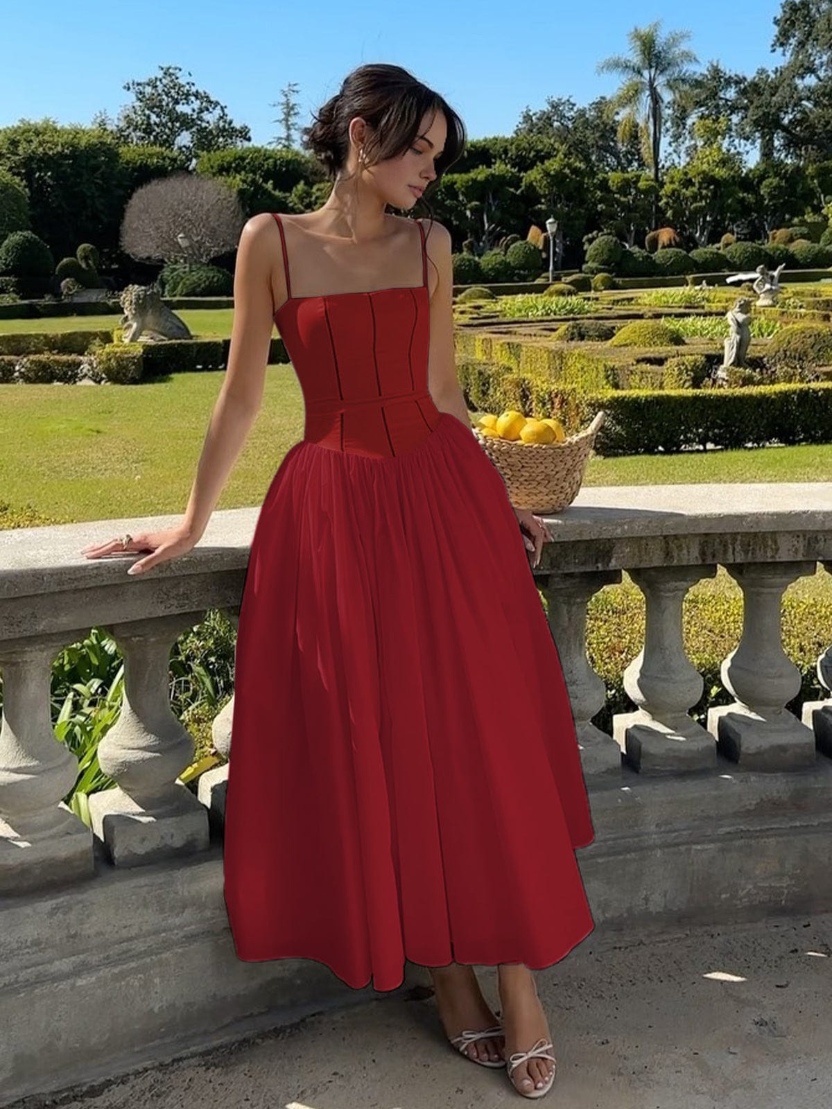 Evelisse | Letnia sukienka midi o lekkim, eleganckim fasonie