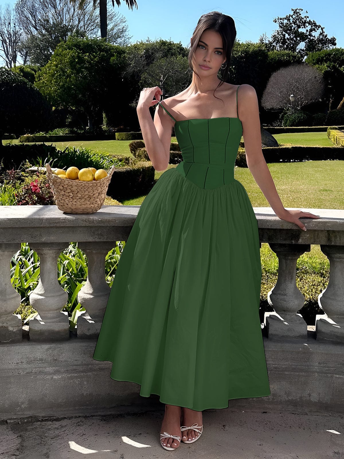 Evelisse | Letnia sukienka midi o lekkim, eleganckim fasonie