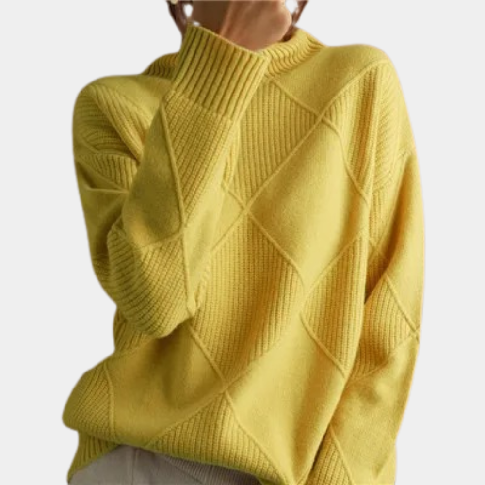 Sweter z Golfem o Strukturalnym Splocie