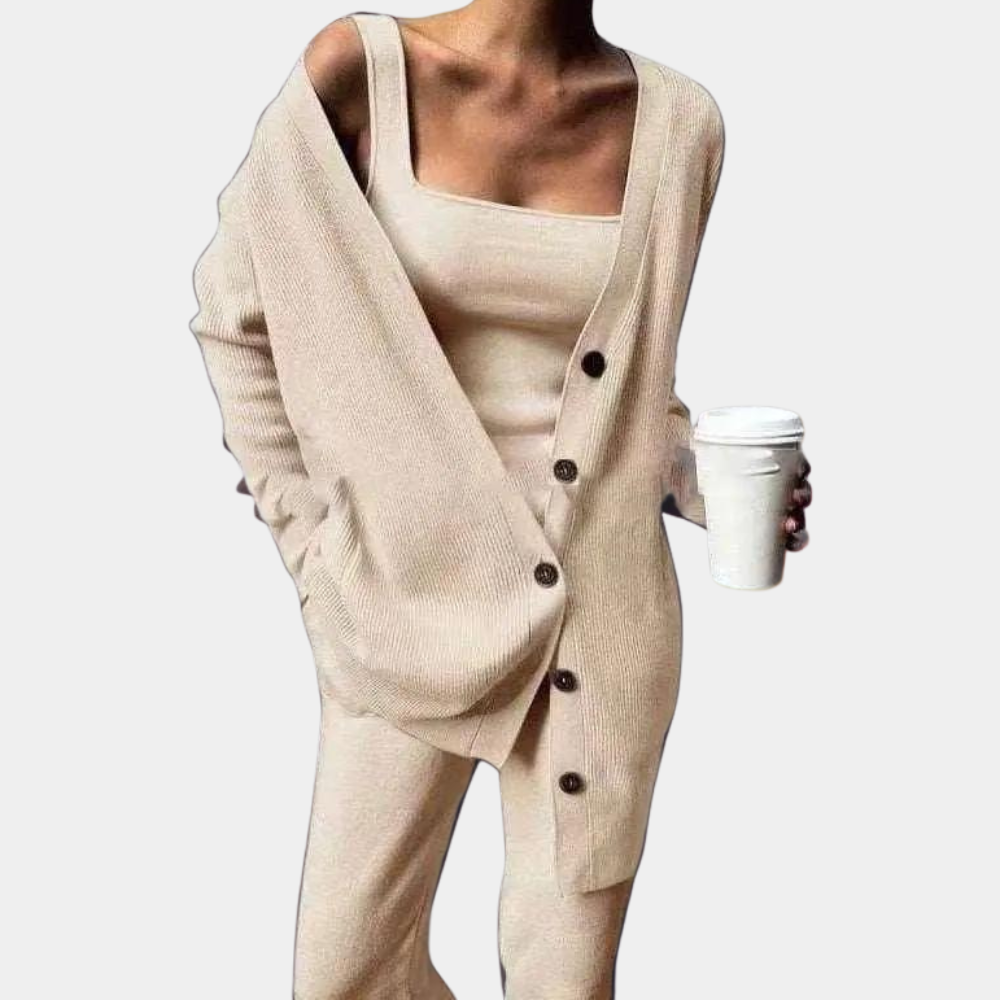 Dzianinowy Komplet Lounge z Kardiganem