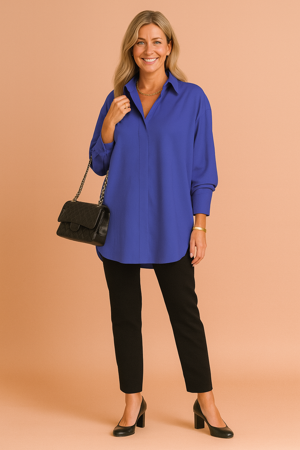 Długa Koszula Damska Oversize Elegancka Tunika Casual