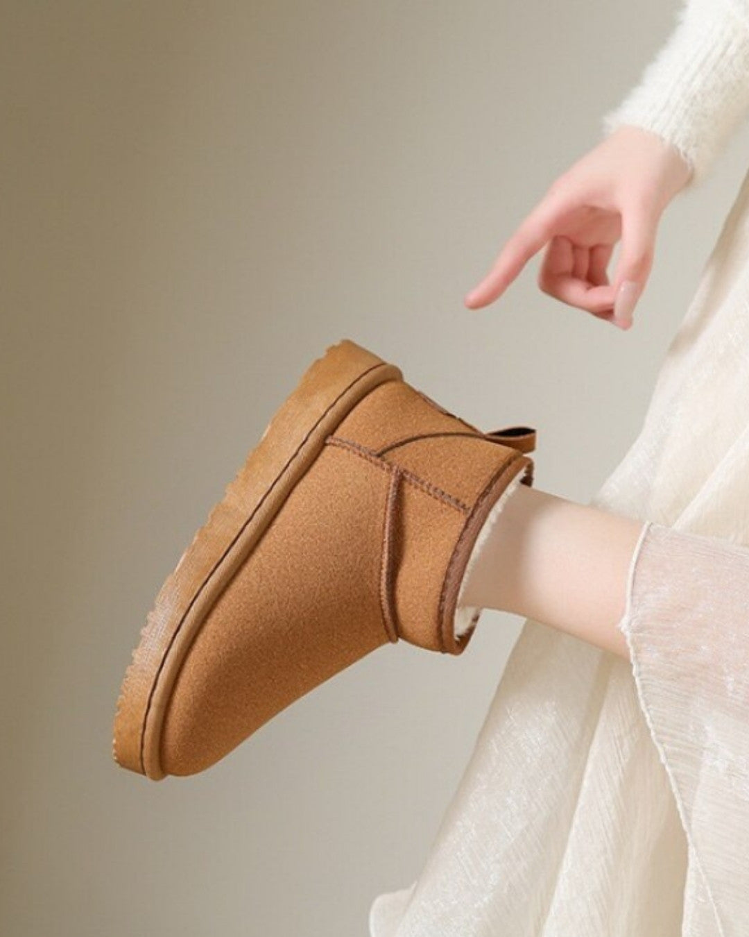 Ocieplane Kapcie Damskie typu Mini Boots na Chłodne Dni