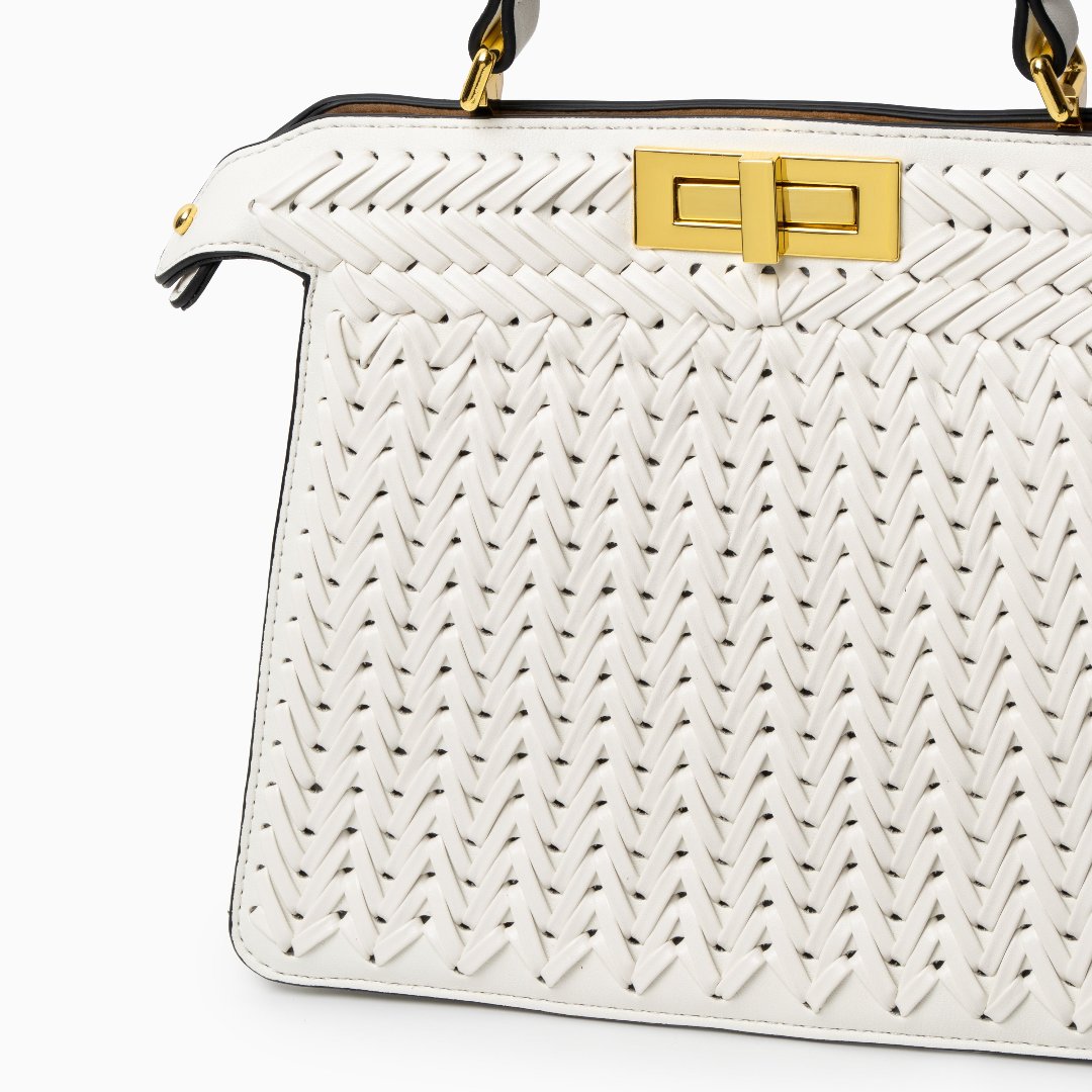 Elegancka torebka pleciona kuferek stylowa torba premium