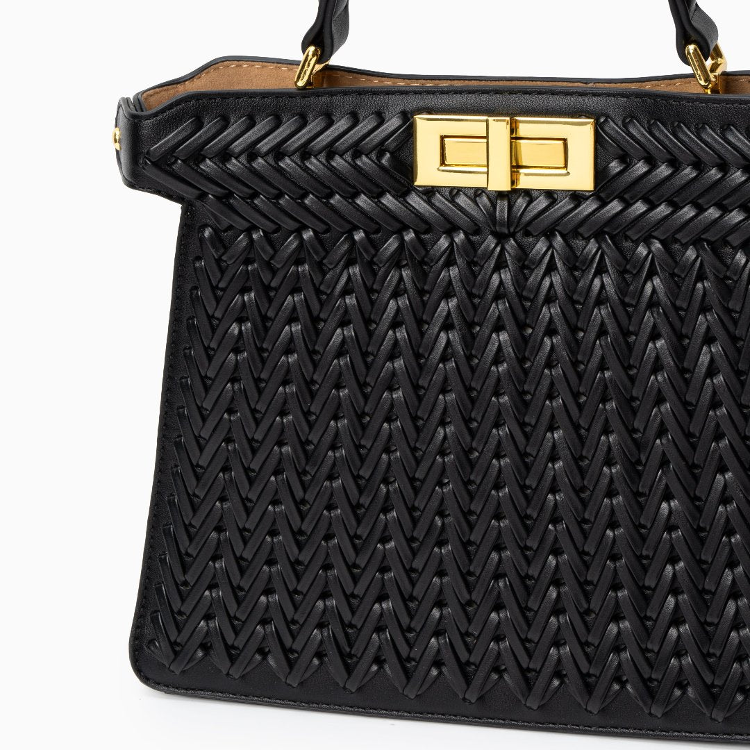 Elegancka torebka pleciona kuferek stylowa torba premium