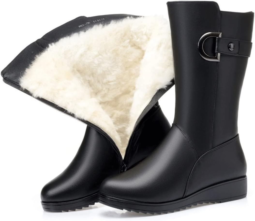 Ocieplane Botki Damskie na Obcasie z Wywijaną Cholewką