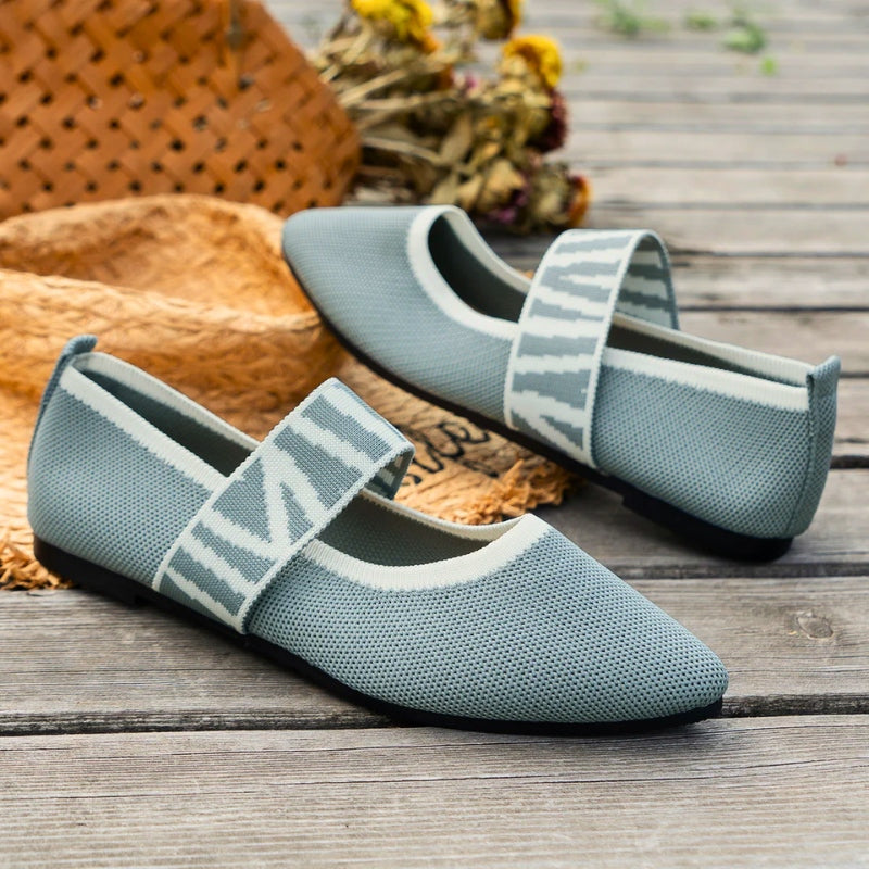 Damskie Baleriny Elegance z Plecionym Paskiem