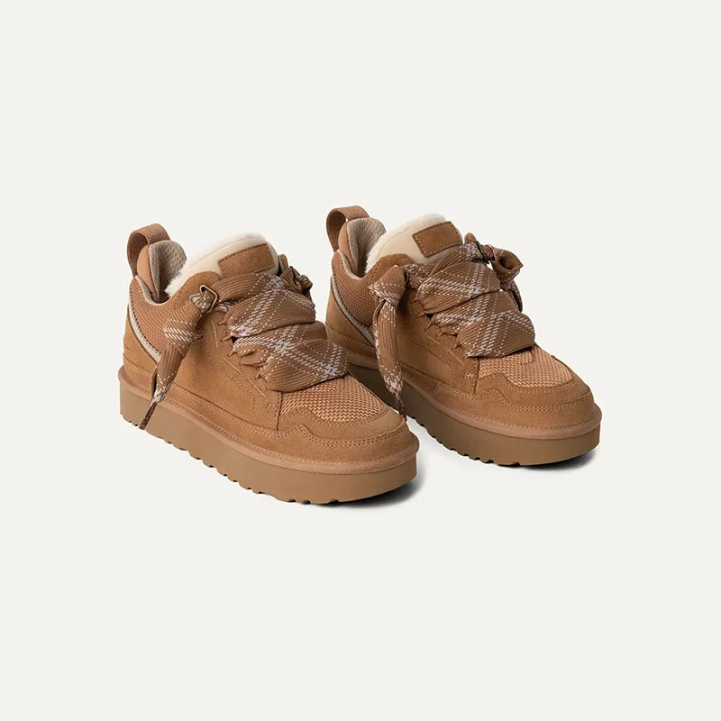 Damskie Buty Zimowe Ocieplane z Futrem – Wygodne Botki Casual