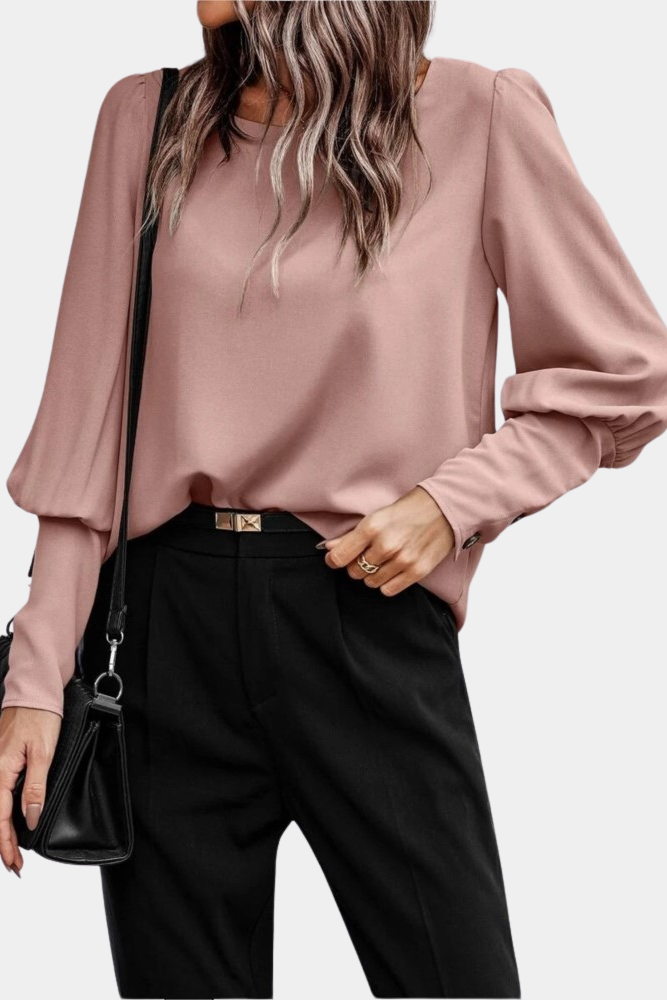 Elegancka bluzka damska z długim rękawem luźny fason