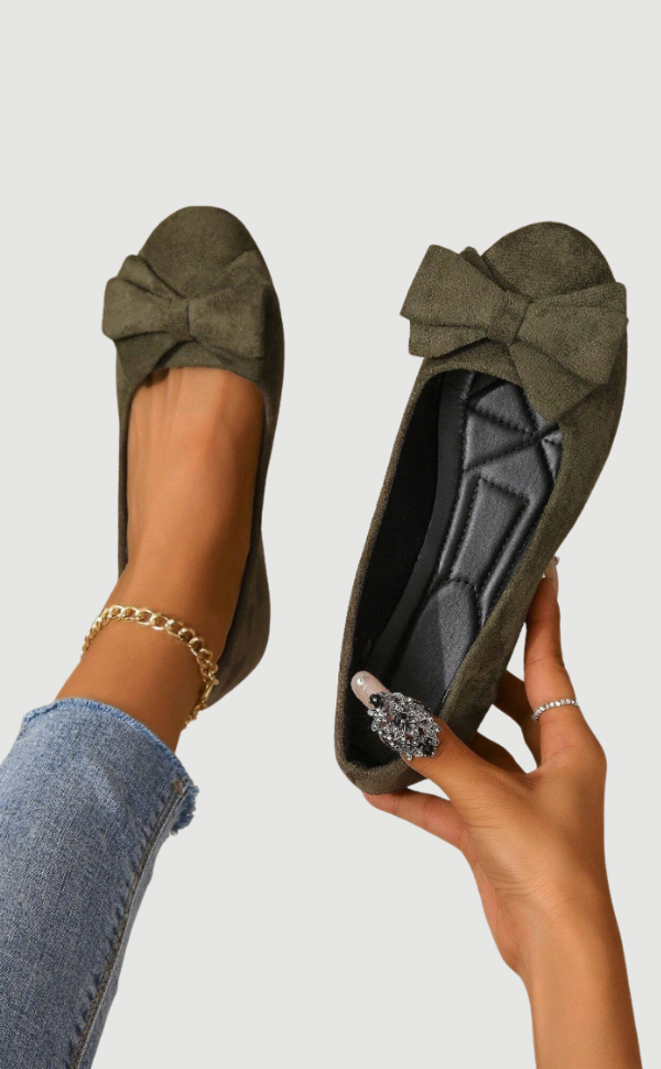 Baleriny Damskie Eleganckie z Kokardą Wygodne Buty Casual